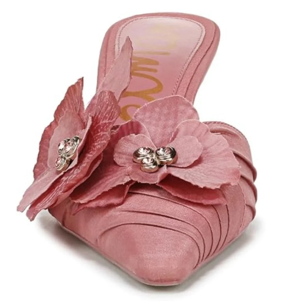 💕🔹️Sam Edelman 🔹️pink lily  Floral Women's BELLA dress  Mules/ Heels. - Picture 3 of 7